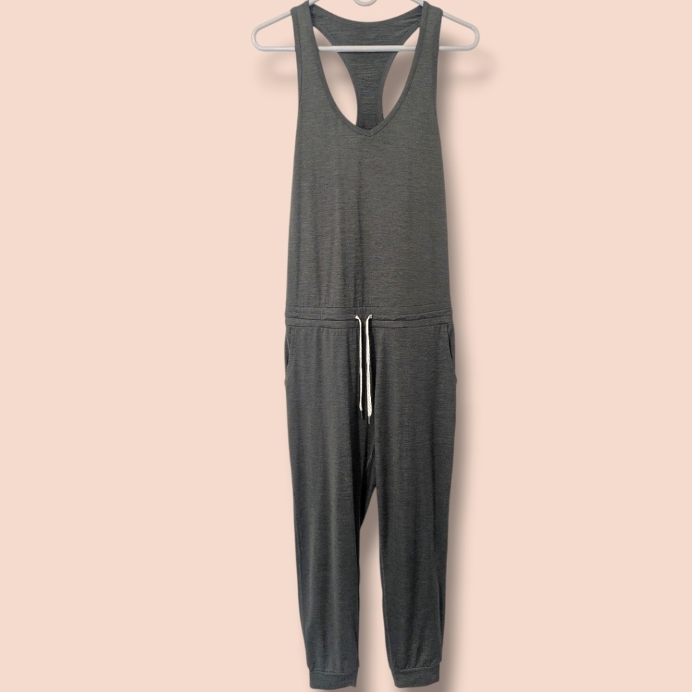 Vuori Green Soft Performance Fabric Racerback Tank Tapered Lux Jumpsuit M